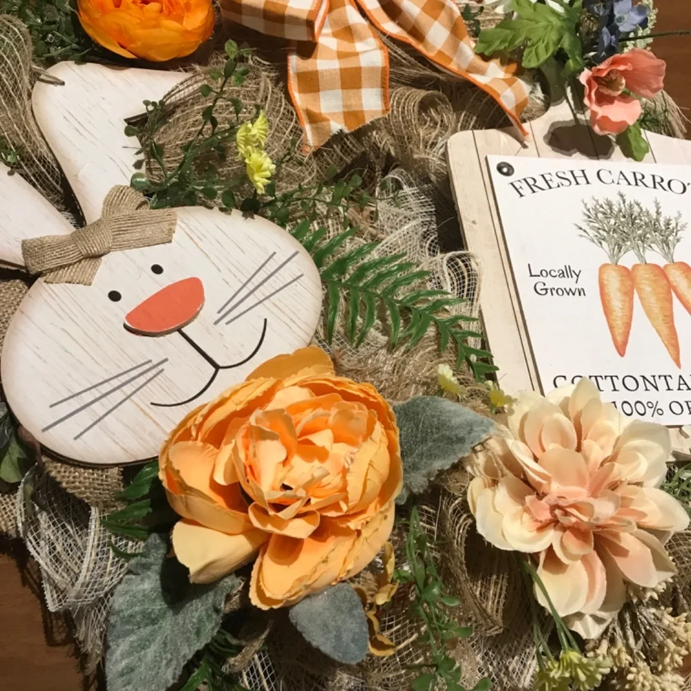 Easter Wreath Bunny Farmhouse Cottontail Farms Handmade Custom Final Sale -